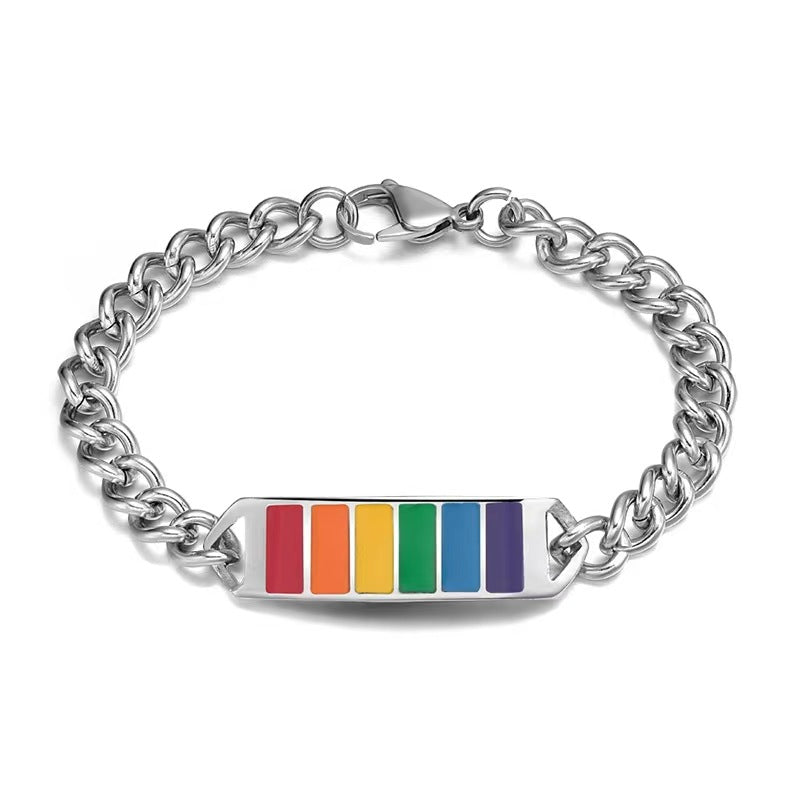 Brazalete de acero de titanio arcoiris al por mayor